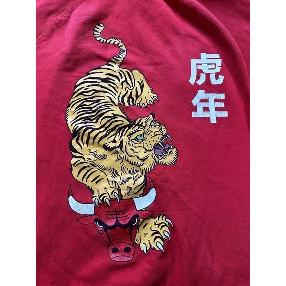 RARE Unisex Chicago Bulls NBA x Hyperfly Red Year of the Tiger Pullover Hoodie - Picture 7 of 10